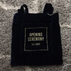 Opening Ceremony Blue velvet tote bag